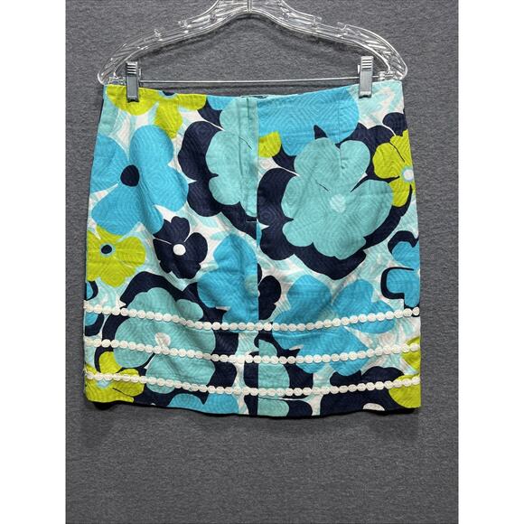 Lilly Pulitzer Shortly Blue Floral Skirt Womens Size 6 Great Condition - Picture 1 of 12